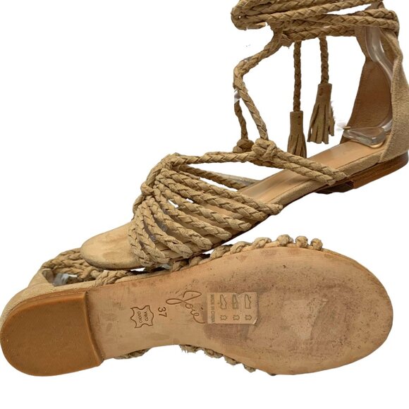 Joie Falk Tan Suede Strappy Gladiator‎ Sandals - Picture 9 of 11
